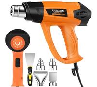 AIUNAOM Pistola Termica 2000W Pistola ad Aria Calda Professionale 9 livelli di temperatura regolabile 50℃- 650℃ con 6 Accessori e Protezione da Sovraccarico Per Sverniciare, Riscaldare e Scongelare