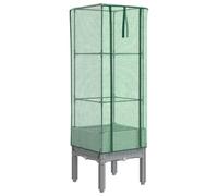 Aiuola rialzata con casetta cerata, effetto rattan, 40 x 40 x 140 cm