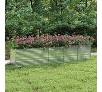 Aiuola Rialzata da Giardino, Fioriera Profonda e Ampia con Ripiano Portaoggetti, Resistente Alle Intemperie per Uso Esterno, Buon Drenaggio, Adatta a Varie Piante (400×80×77 cm)