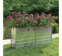 Aiuola Rialzata da Giardino, Fioriera Profonda e Ampia con Ripiano Portaoggetti, Resistente Alle Intemperie per Uso Esterno, Buon Drenaggio, Adatta a Varie Piante (160×40×77 cm)