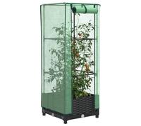 Aiuola rialzata effetto rattan con funzione serra e ventilazione, copertura impermeabile e robusto telaio da arrampicata, versatile per verdure, erbe e fiori