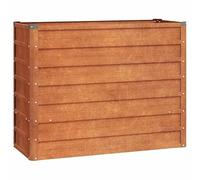 Aiuola rialzata in acciaio corten, 100 x 40 x 77 cm, effetto ruggine, aiuola da giardino per verdure, erbe e fiori, resistente alle intemperie e durevole, ideale per giardino, terrazza e balcone