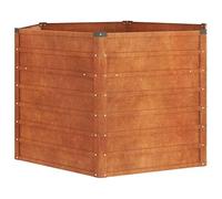 Aiuola rialzata in acciaio corten, 129 x 129 x 77 cm, effetto ruggine, per giardino, balcone e terrazza, durevole e resistente alle intemperie, ideale per verdure ed erbe aromatiche