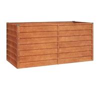Aiuola rialzata in acciaio corten, 160 x 80 x 77 cm, effetto ruggine per giardino e balcone, durevole e resistente alle intemperie, ideale per la coltivazione di ortaggi e erbe aromatiche