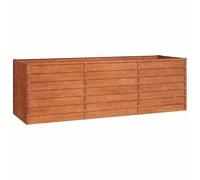 Aiuola rialzata in acciaio corten, 240 x 80 x 77 cm, effetto ruggine, durevole e resistente alle intemperie, ideale per giardino, terrazza o balcone, moderna fioriera per erbe, verdure e fiori