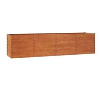 Aiuola rialzata in acciaio corten, 320 x 80 x 77 cm, effetto ruggine, durevole e resistente alle intemperie, ideale per giardino, terrazza o balcone, design moderno per giardinieri naturali