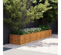 Aiuola rialzata in acciaio Corten per giardino e terrazza con funzione decorativa e bordo sicuro come aiuola rialzata da giardino durevole, effetto ruggine, in acciaio resistente alle intemperie