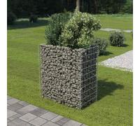 Aiuola Rialzata in Gabbione, 90x50x100 cm, Acciaio Zincato Antiruggine, Resistente alle Intemperie, Ideale per Giardini e Cortili, Capacit¨¤ 1400 kg/m3, Colore Argento