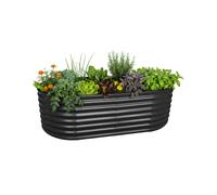 Aiuola rialzata mezzaluna fiori erbe insalata piante metallo zincato lunga