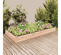 Aiuola rialzata per balcone, aiuola rialzata con inserto 240 x 120 x 25 cm, in legno massello, per giardino, balcone e terrazza