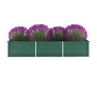 Aiuola rialzata per balcone, aiuola rialzata da giardino, in acciaio zincato, 240 x 80 x 45 cm, verde, per giardino, balcone e terrazza