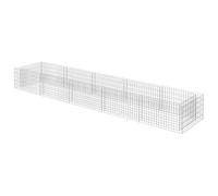 Aiuola rialzata per gabbioni in acciaio zincato, 450 × 90 × 50 cm, resistente aiuola da giardino per verdure, erbe e fiori, ideale per la cura del giardino e del paesaggio