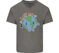 Aiutami A Cambiare Il Clima Uomo T-Shirt In Cotone A V