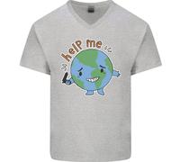 Aiutami A Cambiare Il Clima Uomo T-Shirt In Cotone A V