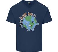 Aiutami A Cambiare Il Clima Uomo T-Shirt In Cotone A V