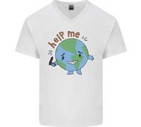 Aiutami Cambiare Il Clima Ambiente Maglietta In Cotone A V Per Uomo