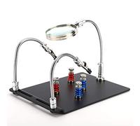 Aiutare le Mani di Saldatura, Saldatura Saldatura Che Aiuta Hands Magnetic Circuit PCB Porta del Morsetto PCB con 3 Volte Lampada a LED LAMPIFICAZIONE Flexible Bracciale per la Stazione di Saldatura