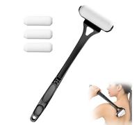 Aiuto crema per la schiena, 46,5 cm, spazzola lunga per la schiena con 4 testine intercambiabili, applicatore per crema solare, lozione e gel doccia