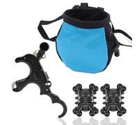 Aiuto per Il Rilascio dell'Arco Composto - Impugnatura Portatile Convertibile a 3/4 Dita per Competizione, con Smorzatori per Flettenti a Forma di Teschio e Borsa Oxford Montata in Vita(Black)