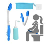 Aiuto per la pulizia, design compatto con manico pieghevole e custodia, strumento per il WC per bambini, anziani, donne incinte, attività all'aperto