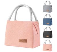 Aiuuee Borsa Termica Porta Pranzo, 8.2L Borsa Frigo Piccola Pranzo Ufficio, Riutilizzabile Borsa Pranzo per Adulti e Bambini, Borsetta Termica per Scuole, Uffici, Lavoro (Rosa)