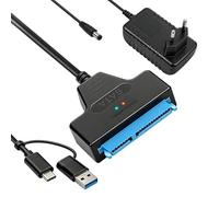 Aivane Adattatore SATA USBC 3.0 para Adaptador SSD/HDD de 2,5 y 3,5 Pulgadas, adattatore SATA a USB C da 5 Gbps con alimentatore da 12 V 2 A, compatibile con hard disk esterni e interni, Windows
