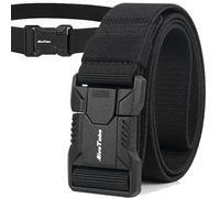 AivaToba Cintura tattica a sgancio rapido militare cinture da lavoro per uomo in nylon nero cintura da trekking con fibbia resistente, Nero , 53''(Waist Size 41''-47'')