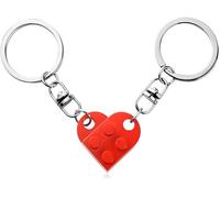 AIVEKE 2 pezzi Set di Portachiavi a Forma di Cuore per Coppie - Regalo Anniversario per Lei e Lui, Regalo Coppia Casa Nuova, Rosso