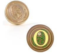 Aiviman Timbro per ceralacca con lettera O, stile vintage, con iniziale dell'alfabeto, testa in ottone rimovibile, con manico in legno, per confezioni regalo, buste per biglietti, inviti per feste di