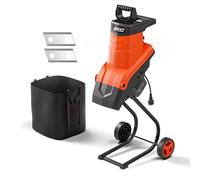 AIVOLT Biotrituratore Elettrico Trituratore Rami Trituratore Rami e Foglie 2500 W, Spessore del Ramo 45 mm, Sacco di Raccolta da 50 L e un Paio di Lame di Ricambio Incluso