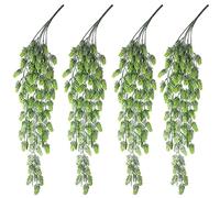 AIVORIUY 4pz Luppolo Artificiale Fiore Ghirlanda di Vite Finta Fiore Pianta Artificiale Appeso a Parete Vite Luppolo Smerigliato Verde Decorazione per Interni Esterni Portico Nozze Giardino Festa