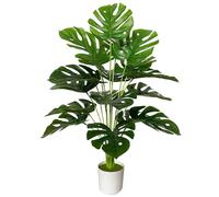 AIVORIUY Pianta Artificiale Grandi Piante Finta da Interno Esterno, Alberi Finte in Plastica Vaso Decorativa per Soggiorno Camera da Letto Cucina Balcone Ufficio Casa (75cm Grande Monstera Verde)