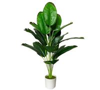 AIVORIUY Pianta Artificiale Grandi Piante Finta da Interno Esterno, Alberi Finte in Plastica Vaso Decorativa per Soggiorno Camera da Letto Cucina Balcone Ufficio Casa (80cm Rossa Banana)
