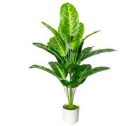 AIVORIUY Piante Finte da Interno Grandi Alberi Artificiali con Vaso, Piante Faux Verde Decorazione Casa Soggiorno Sala da Pranzo Ingresso Camera da Letto Ufficio Giardino (80cm Tropicale Banana)