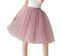 Aivtalk A-Line Gonna di Tulle Sottoveste 50er Mini-Gonna Costumi Danza Balletti Gonne One Size Donna Gonna Corto Retro Tutu A Vita Alta - Rosa 4