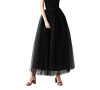 Aivtalk A Vita Alta A-Line Gonna di Tulle Sottoveste 50er Costumi Danza Balletti Gonne Donna Gonna Lunga Retro Tutu One Size - Nero