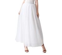 Aivtalk Donna Gonna Lunga Retro Tutu A Vita Alta A-Line Gonna di Tulle Sottoveste 50er Costumi Danza Balletti Gonne One Size - Bianco