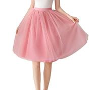 Aivtalk Sottoveste di Tulle 50er Mini-Gonna Costumi Danza Balletti Donna Corto Retro Tutu A Vita Alta A-Line One Size - Rosa 1