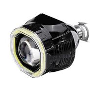 AIVYNA Faro Quadrato da 2,5 Pollici H4 H7 LED Angel Eyes Halo Headlight Day Running Lights DRL HID Xenon Projector Lens Kit,Nero
