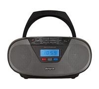 AIWA - BBTU-400BK Lettore CD Multifunzione Bluetooth, Legge CD/CDR/RW/MP3, Radio FM, Display LCD, Orologio/Sveglia, Aux in, Cuffia, Alimentazione rete AC, Batteri, Nero