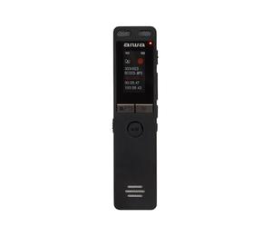 AIWA DVR-A400. Registratore vocale digitale extra piatto con microfono stereo e memoria integrata da 16 GB. Colore: nero.