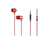 AIWA ESTM-20RD - Microfono integrato, Jack 3.5 mm, Cavo 1,2 m AURICOLARI, Rosso