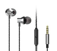 AIWA - ESTM-50SL Auricolari Stereo In-Ear Leggeri e Compatti, con Telecomando e Microfono Vivavoce, Audio di Qualità, Connettore Placcato Oro da 3,5’’, Colore Argento