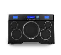 Aiwa Exos-10 Altoparlante Bluetooth, suono stereo, display LCD, telecomando e tracolla inclusa, ideale per avventure all'aperto e al chiuso