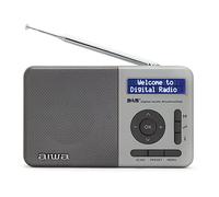 AIWA - RD-40DAB/SL Ricevitore Radio Portatile DAB+, FM PLL con Auto-Scan e RDS, 50 Preset per canali DAB+, 50 Preset per canali FM, Orologio Digitale, Dual Alarm, Custodia, Finitura Silver