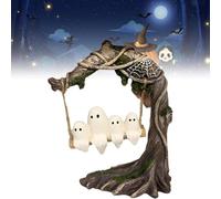 Aiwdeyi Ghost On A Tree Swing, Swinging Shadows, Funny Ghost Tree Swing Decor, Cute Spooky Halloween Decor, Swing Ghost Home Decoration，for Desktop Bookshelf Garden Patio Lawn Halloween