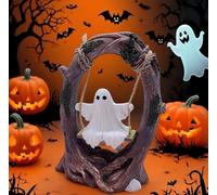 Aiwdeyi Ghost On A Tree Swing, Swinging Shadows, Funny Ghost Tree Swing Decor, Cute Spooky Halloween Decor, Swing Ghost Home Decoration，for Desktop Bookshelf Garden Patio Lawn Halloween