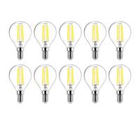 aiweisi Lampadina E14 Golfball LED 4W equivalente a 40W Bianco freddo 6000K 400LM Candelabri E14 Lampadina SES G45 Lampadine LED Lampadario non dimmerabile - Confezione da 10 [Classe energetica A +]