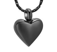 AIWENXI Animale domestico cremazione gioielli cuore urna collane per uomini donne in acciaio inox cremazione monumento ciondolo souvenir titolare di cenere gioielli, Acciaio inossidabile