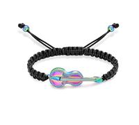 AIWENXI Bracciale per l'incenerazione della chitarra per le ceneri, bracciale con urna musicale per chitarra per uomini e donne, bracciale in acciaio inossidabile con corda intrecciata, bracciale per